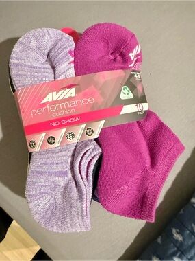 Avia No-Show Performance Cushioned Socks - Purple & Lilac
